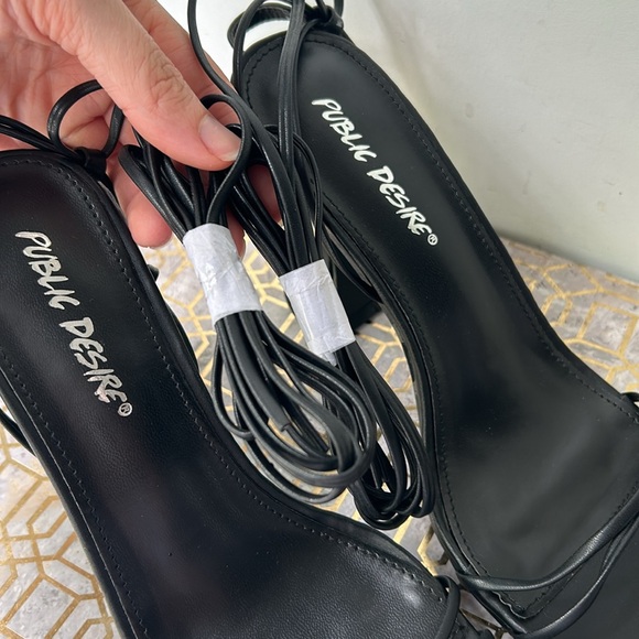 NEW Dolls Kill Public Desire Square Toe Lace Up Heels Women's size 7 - Picture 5 of 8